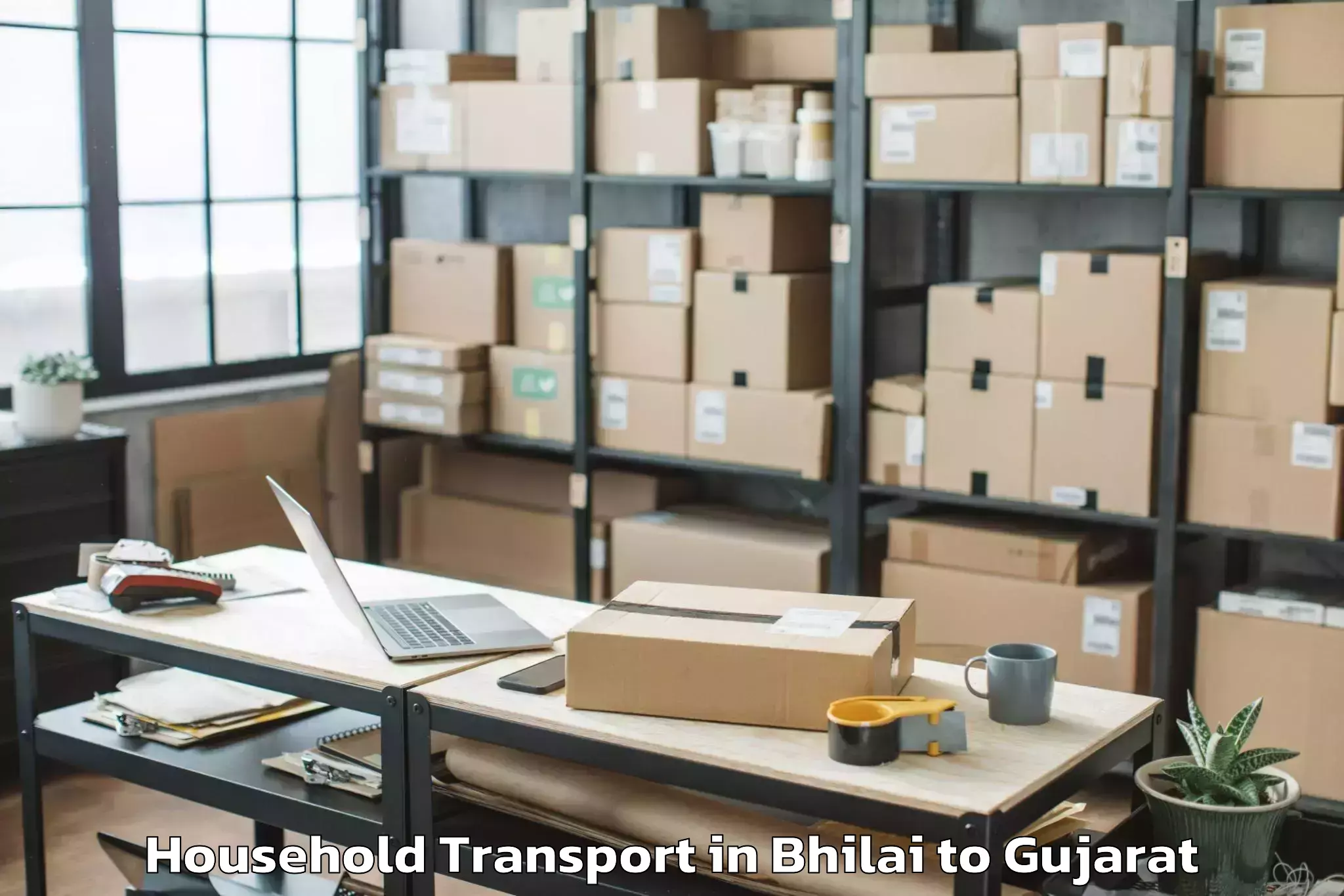 Reliable Bhilai to Valia Household Transport